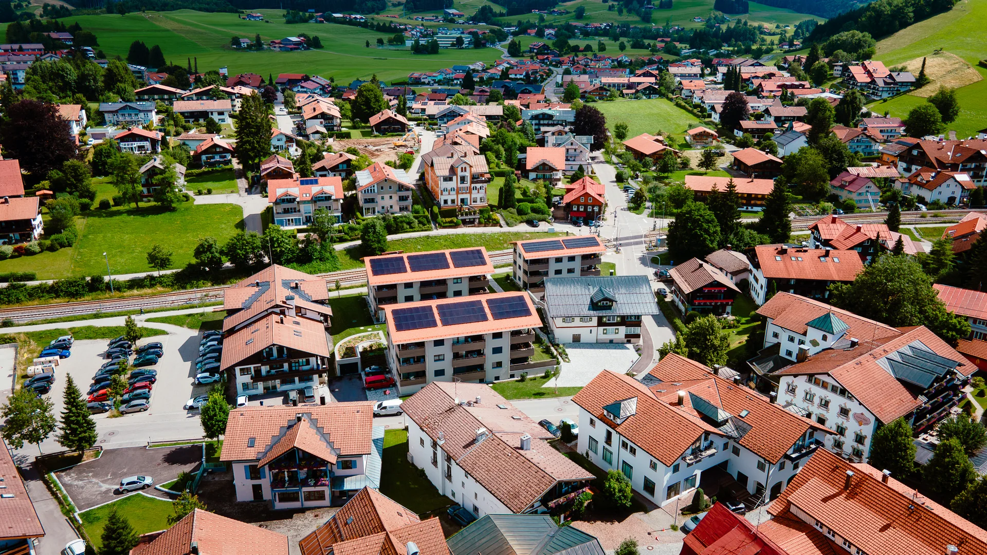 Drone photography Allgäu – sunrise and golden light from above